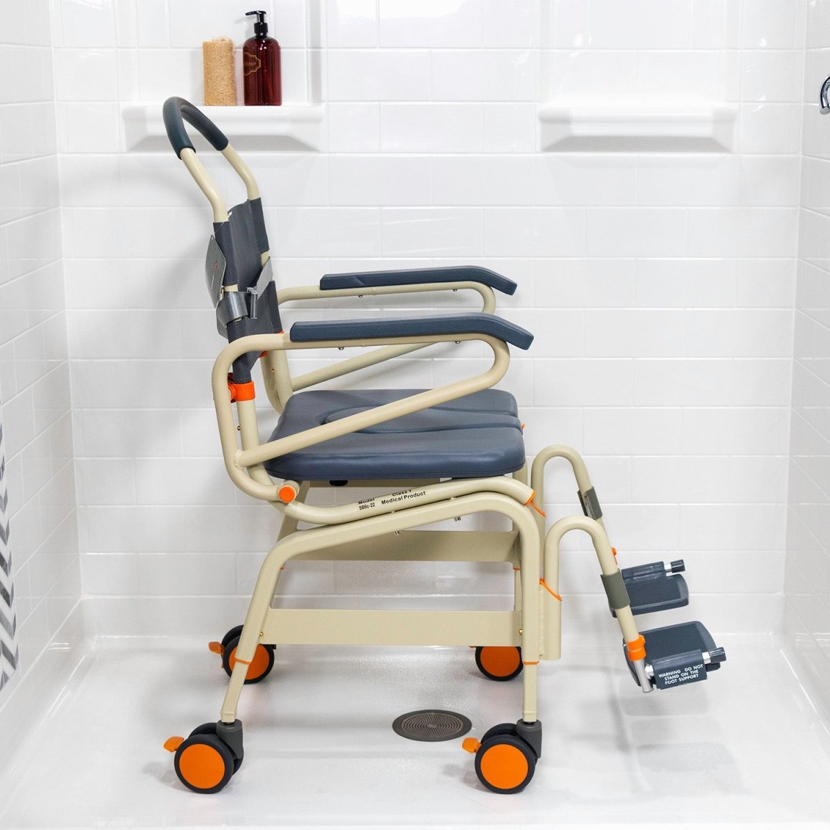 Wide Roll-In Shower Chair